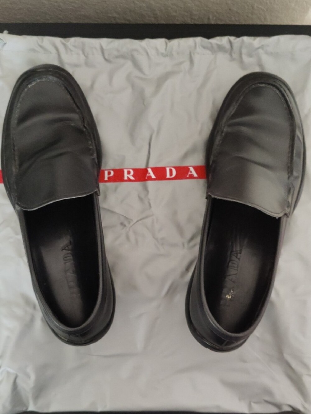 Authentic Prada Black Leather Penny Loafers For Women - Picture 5 of 10